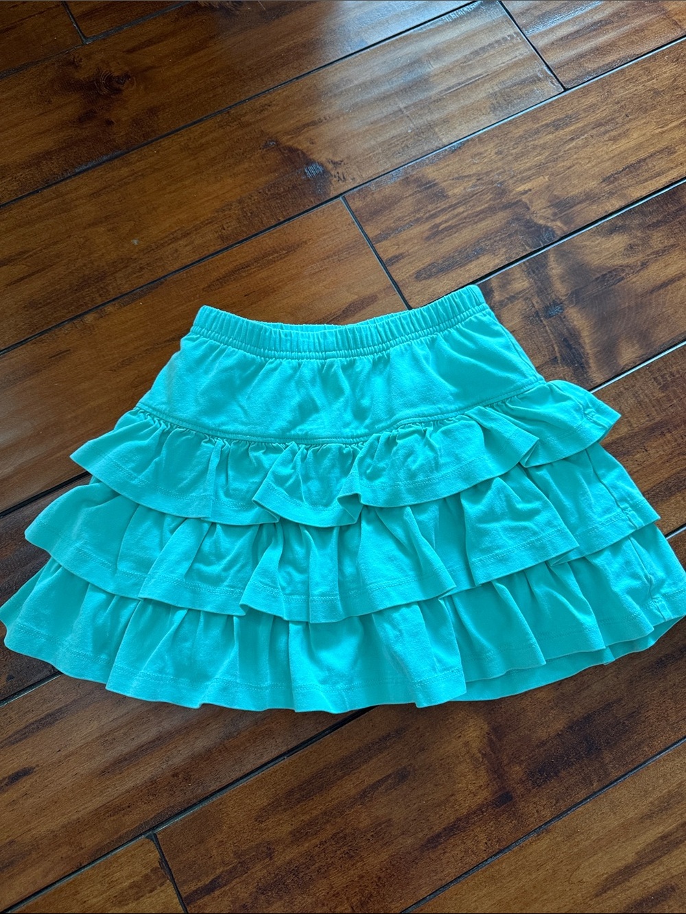 Hanna Andersson Teal Tiered Ruffle Skort